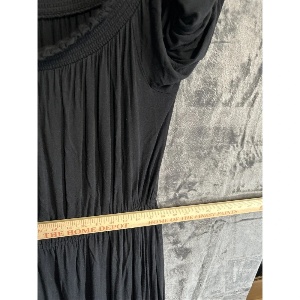 Old Navy Women's XL Midi Dress Black Smocked Off The Shoulder Knit Stretch Comfy - Picture 9 of 12